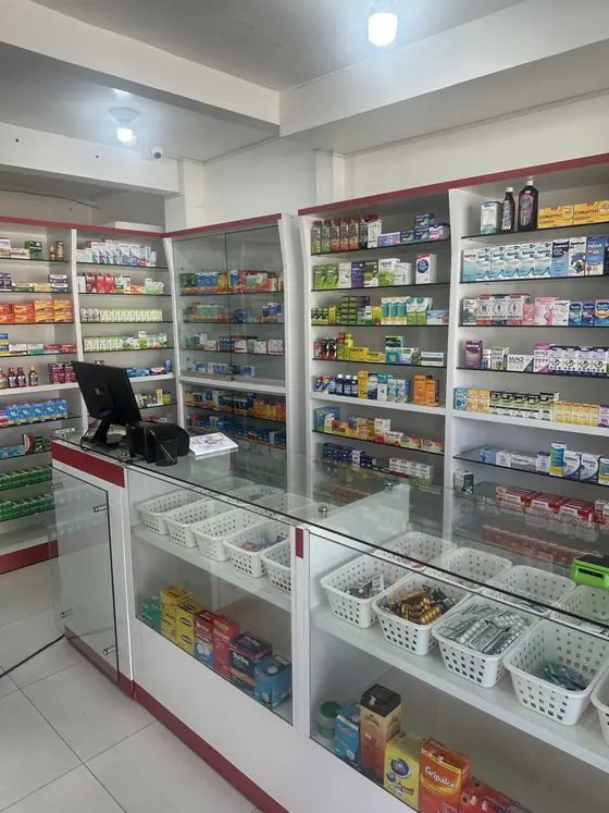 Prateleiras com produtos organizados